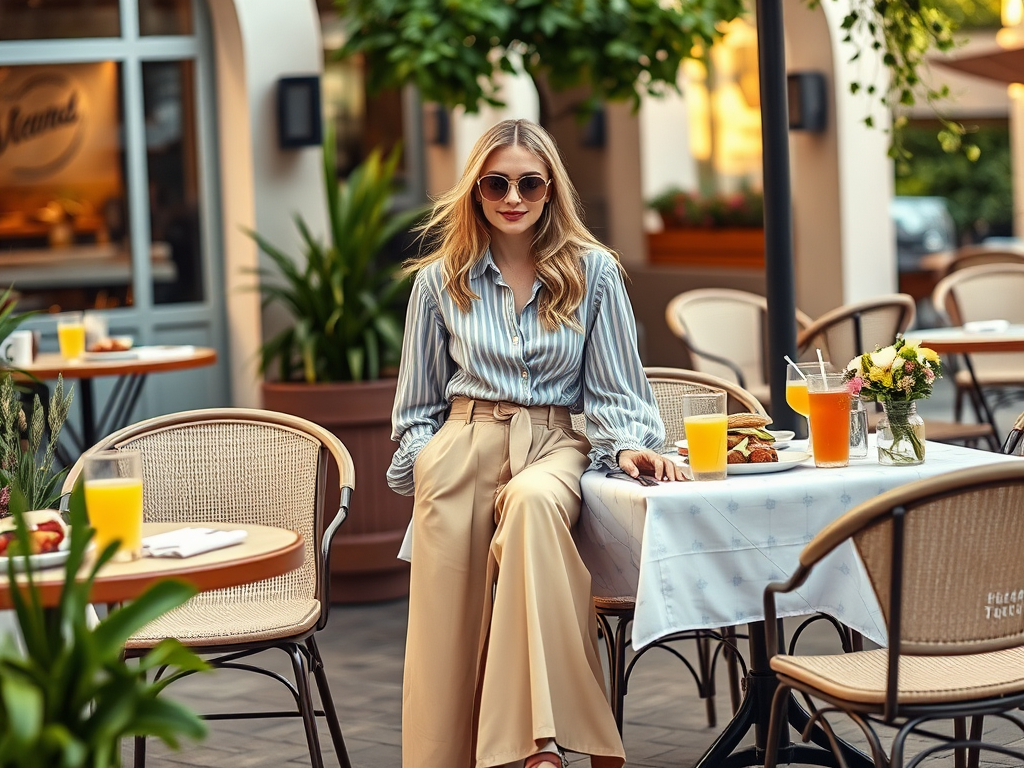 Cum să te îmbraci cu pantaloni largi pentru un brunch elegant